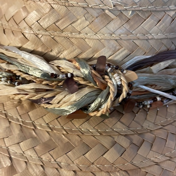 Capelli Straworld, Inc. Straw Wide Brim Sun Hat Beaded and stone details OS - Picture 9 of 13